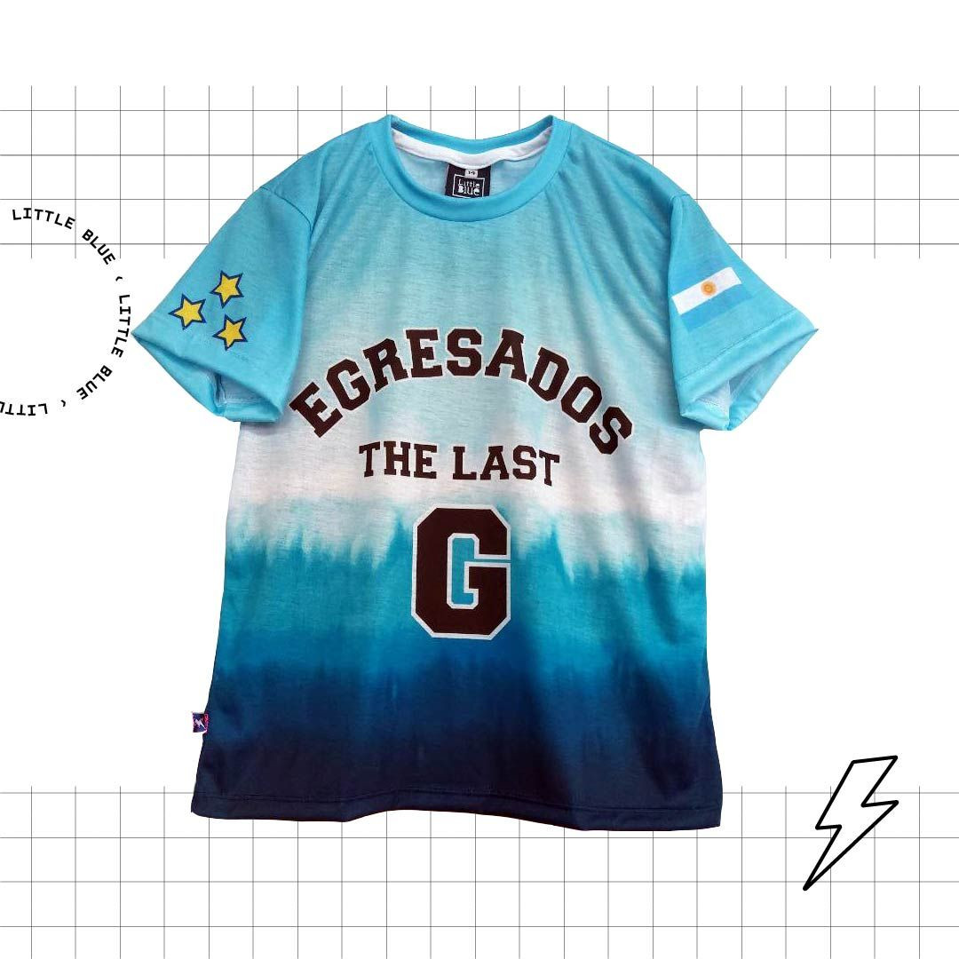 Remera Degrade La Salle Camperas y Buzos de Egresados Little Blue