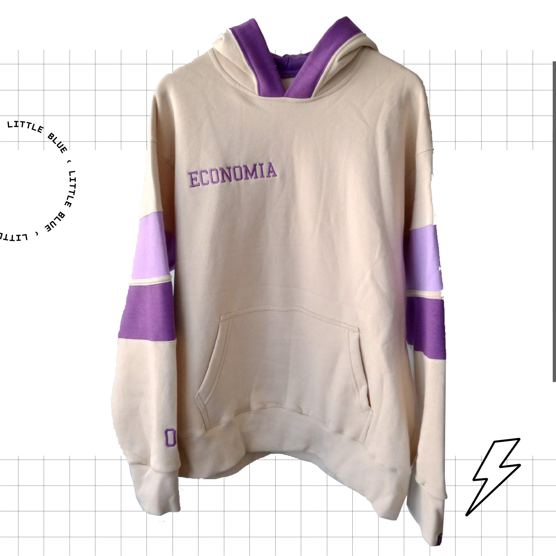 Buzo Oversize de Egresados Buzo oversize Boca doble en mangas violeta