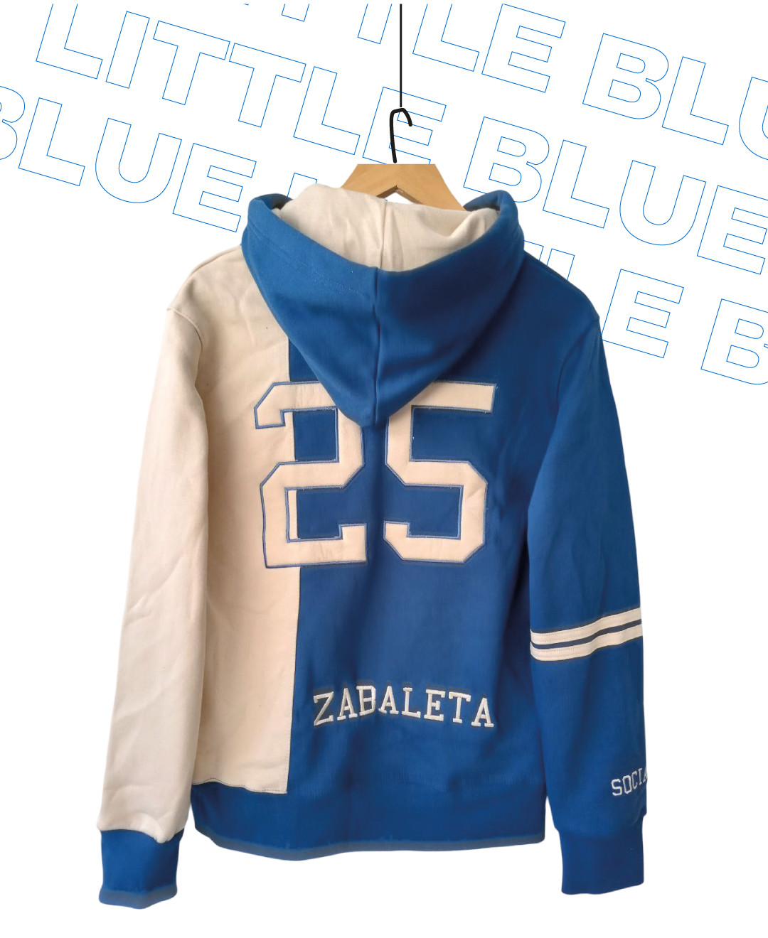 Buzo canguro de Egresados Buzo canguro 70/30 azul francia y crudo