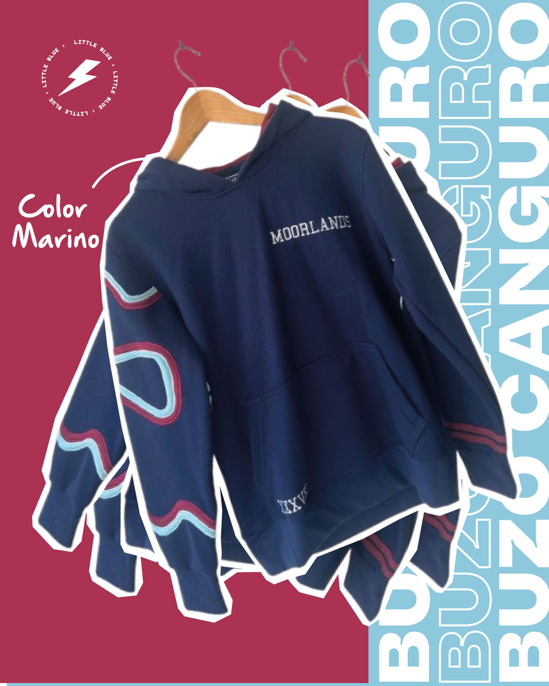 Buzo canguro de Egresados 22. Buzo Tiras bordadas