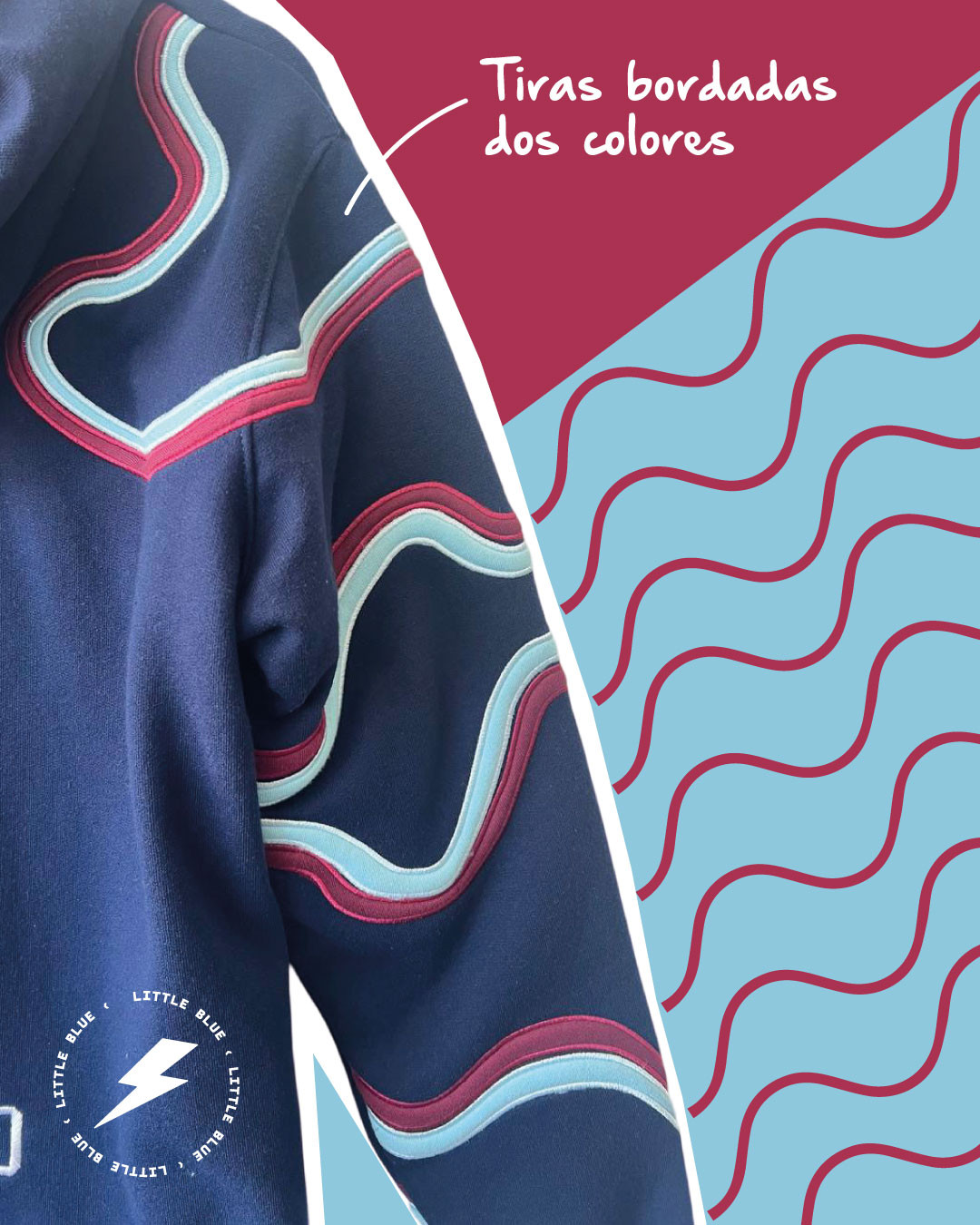 Buzo canguro de Egresados 22. Buzo Tiras bordadas