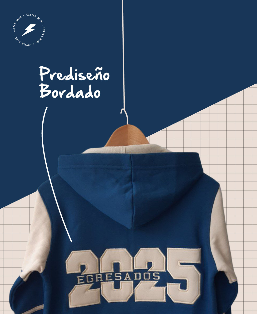 Buzo canguro de Egresados 25. Manga boca